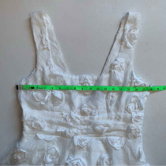 Lulus Large Exceptional Entrance White Sleeveless Tiered Rosette Midi Dress - Picture 14 of 17